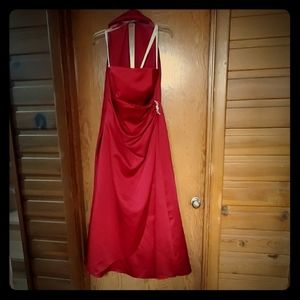 Full length red dress